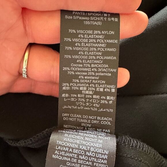 Tory Burch Ponte Flare Cropped Length Pant with Gold Tone Raised Logo Buttons - Picture 13 of 14